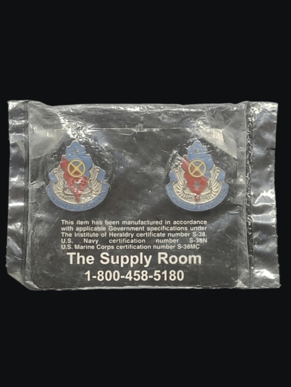 NEW IN PACKAGE U.S. MILITARY SERVICE PINS-PURSUIT OF EXCELLENCE